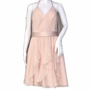 VERA WANG Blush Chiffon A-Line Dress